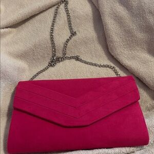 Elegant Pink Clutch with Chain Strap